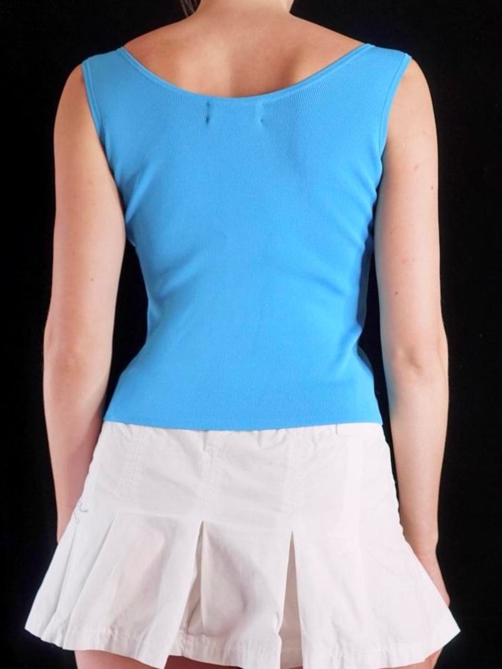 Vintage y2k cerulean blue tank top with silver ring straps - Picture 5 of 5